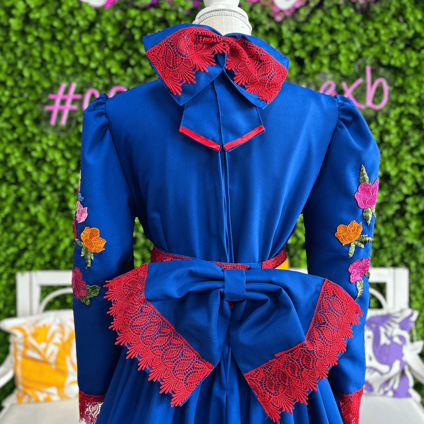 Adelita Escaramuza Charra Dress - Blue and Red Adelita Escaramuza Charra Dress - Blue and Red