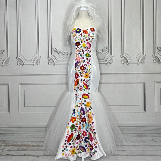 Embroidered Mexican Wedding Dress - Paloma