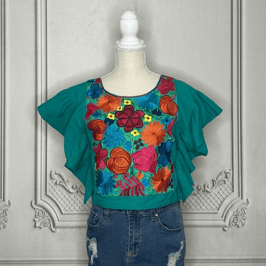 Butterfly Sleeve Mexican Blouse - Zinnia Butterfly Sleeve Mexican Blouse - Zinnia
