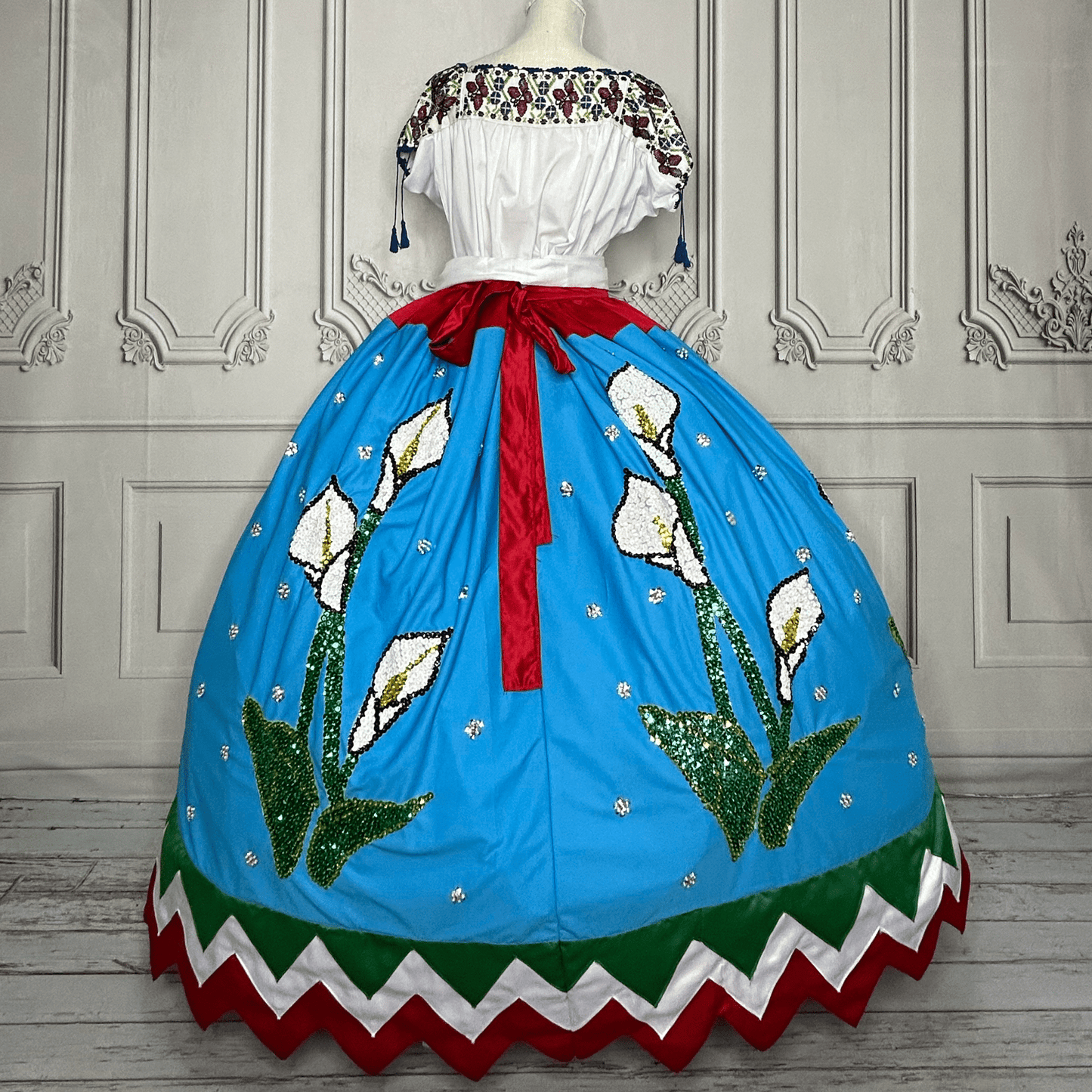 China Poblana Gala Outfit - Blue Alcatraz China Poblana Gala Outfit - Blue Alcatraz