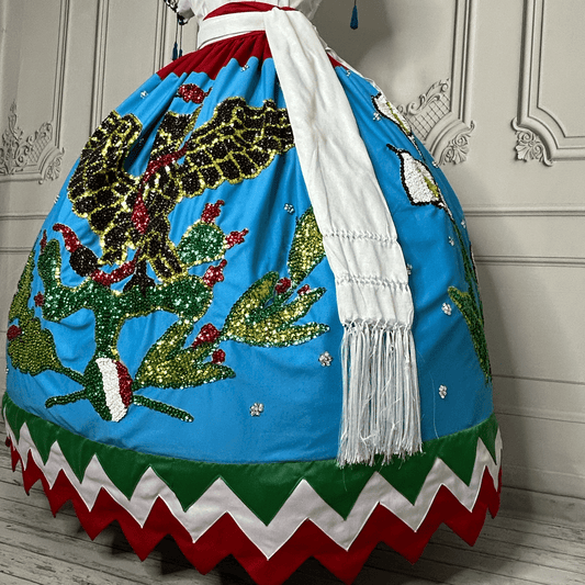 China Poblana Gala Outfit - Blue Alcatraz China Poblana Gala Outfit - Blue Alcatraz