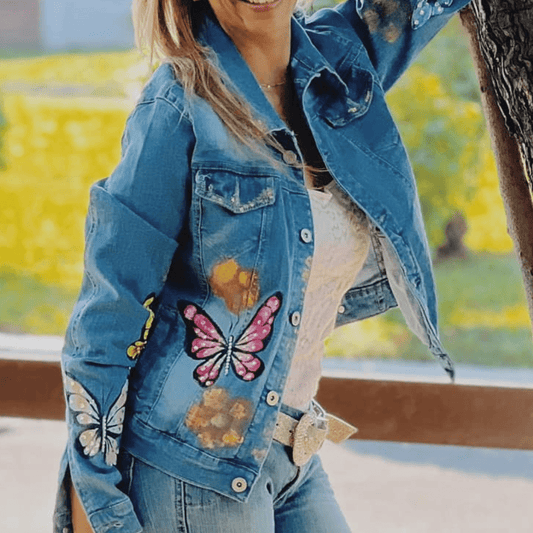 (Copy) Sacred Heart 1 Denim Jacket - Hand Painted (Copy) Sacred Heart 1 Denim Jacket - Hand Painted