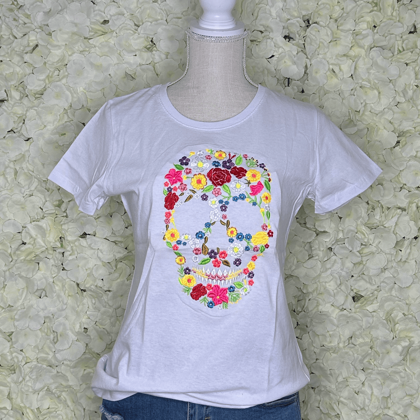 Day of the Dead Embroidered T-Shirt Day of the Dead Embroidered T-Shirt