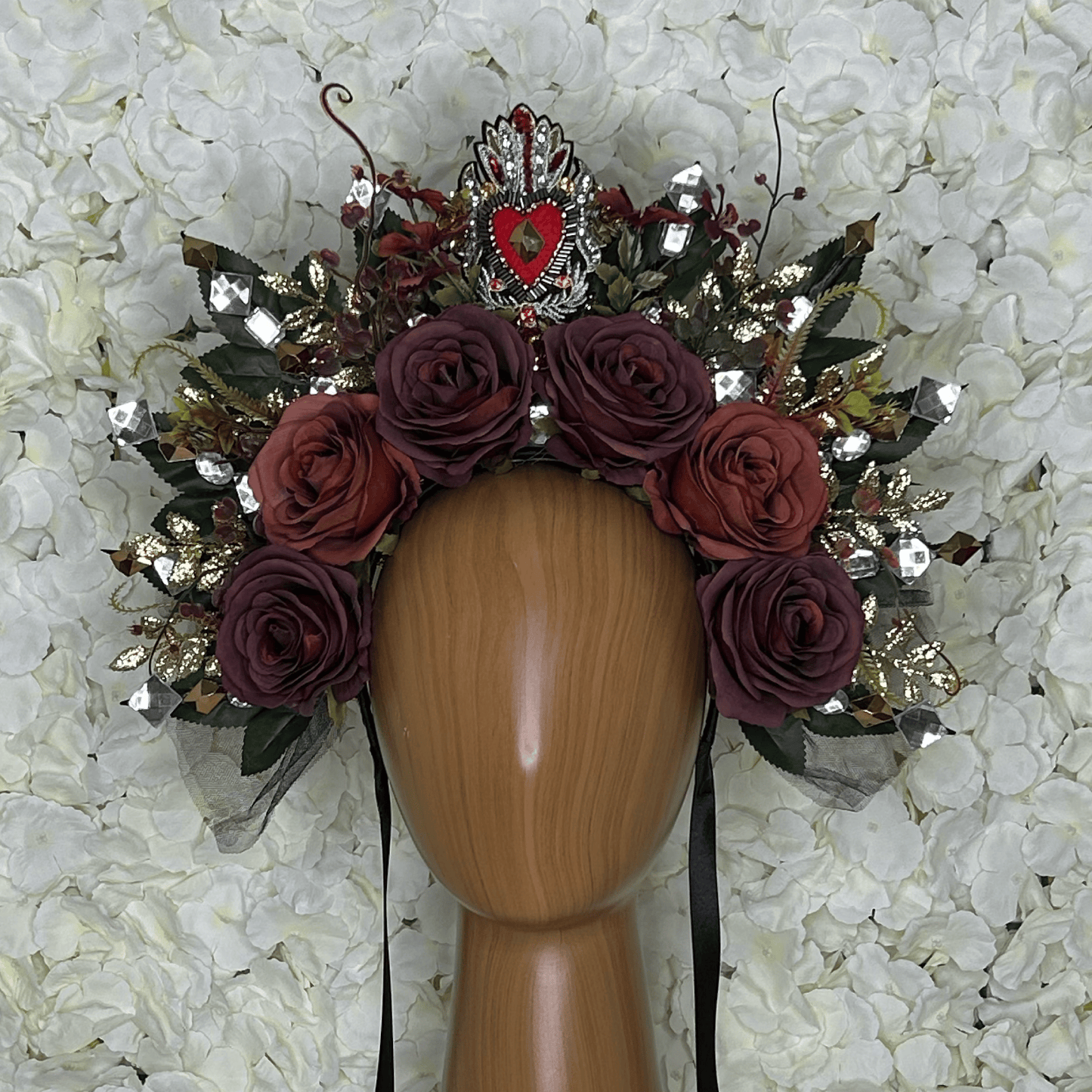 Day of the Dead Sacred Heart Headband - Red Day of the Dead Sacred Heart Headband - Red