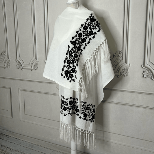 Floral Huautla Embroidered Shawl Floral Huautla Embroidered Shawl