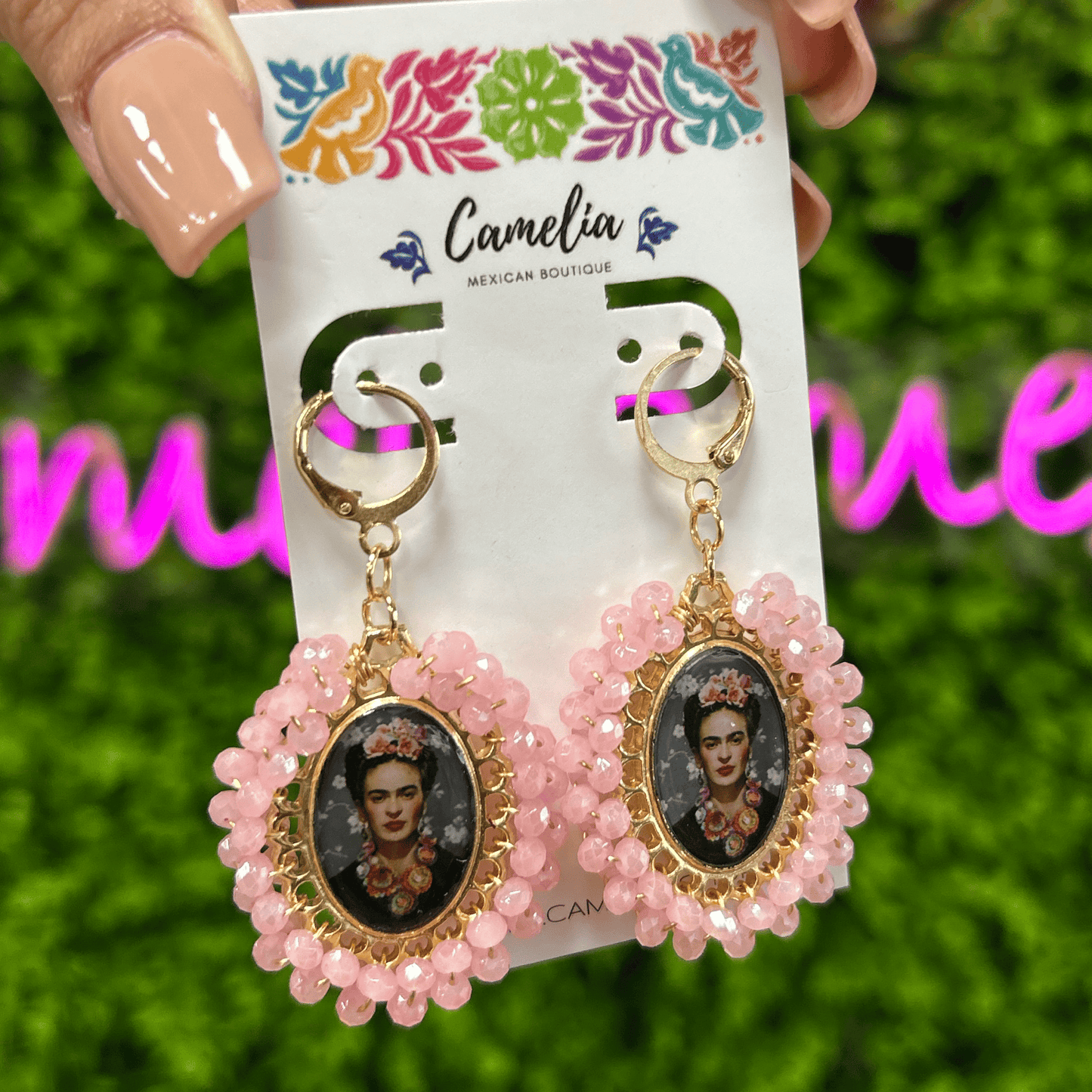 Frida Kahlo Earrings - Rose LG Frida Kahlo Earrings - Rose LG