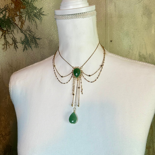 Jade Crystal Tiered Necklace Jade Crystal Tiered Necklace