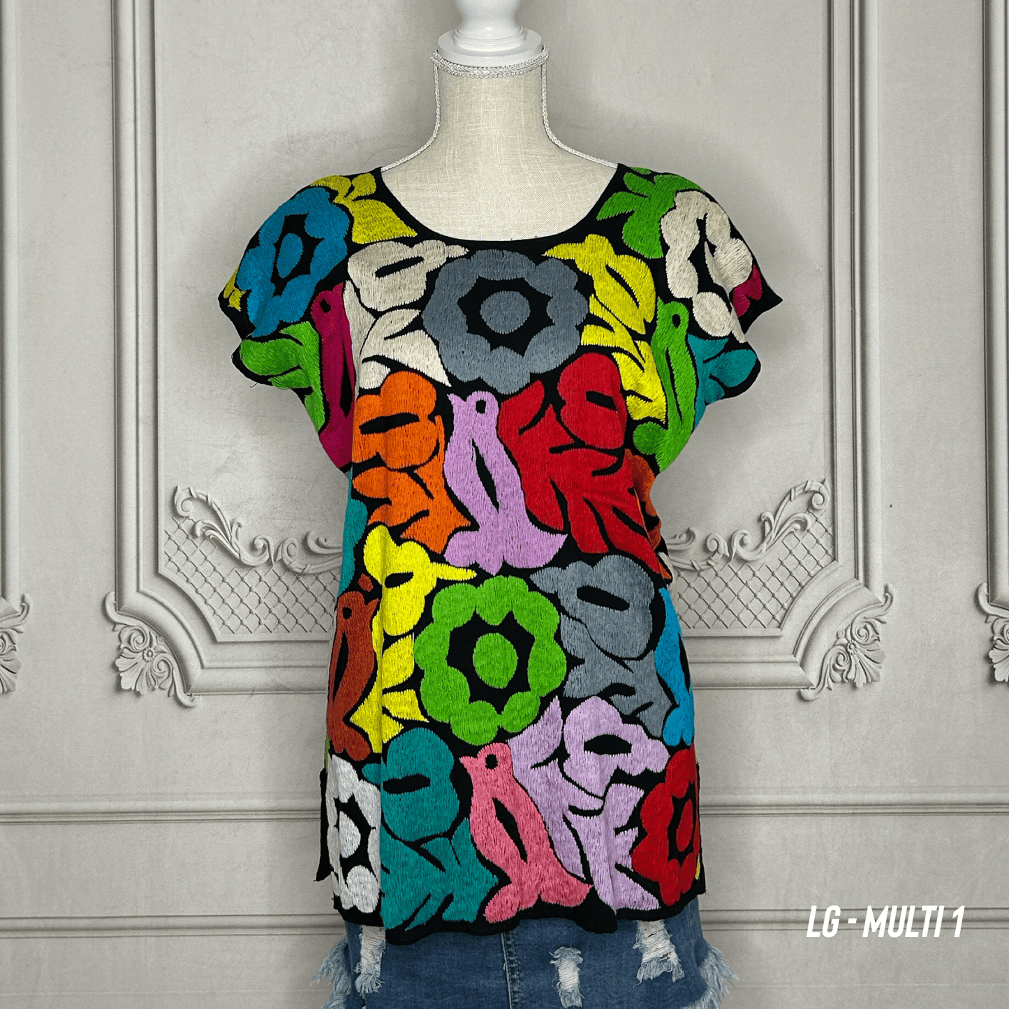 Jalapa Mexican Blouse - BK Multi Jalapa Mexican Blouse - BK Multi