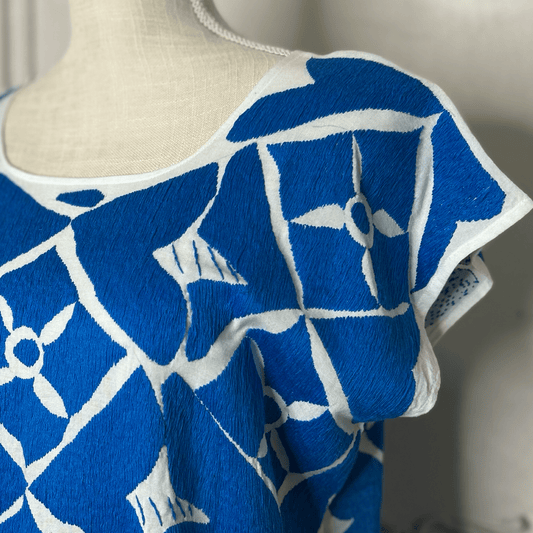 Jalapa Mexican Blouse - Blue Jalapa Mexican Blouse - Blue