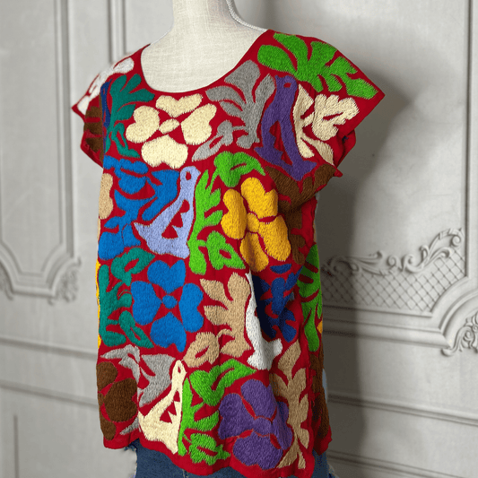 Jalapa Mexican Blouse - Red Multi Jalapa Mexican Blouse - Red Multi