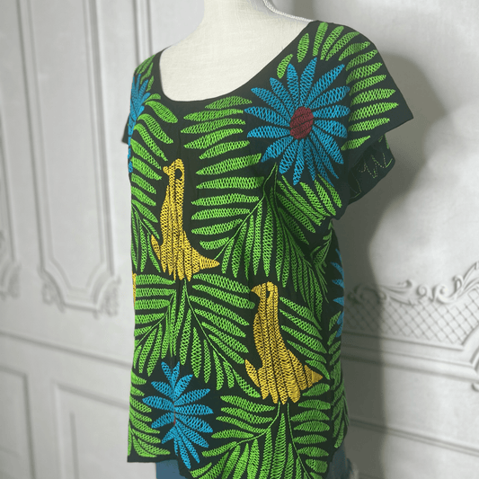 Jalapa Palmita Mexican Blouse - Soft Rayon Jalapa Palmita Mexican Blouse - Soft Rayon