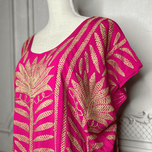 Jalapa Palmita Mexican Dress - Soft Rayon Jalapa Palmita Mexican Dress - Soft Rayon