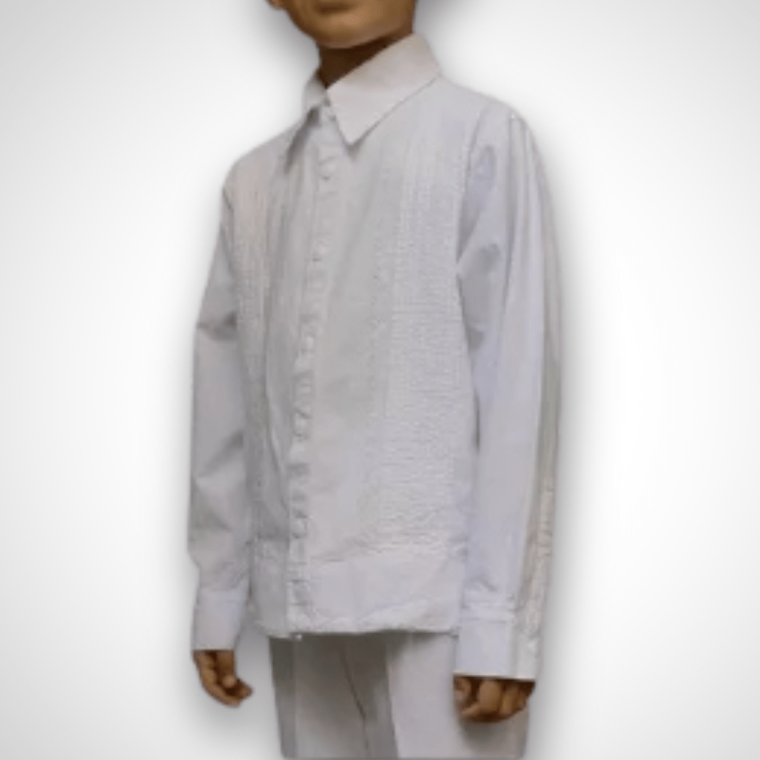 Long Sleeve Traditional Guayabera - Boys Long Sleeve Traditional Guayabera - Boys