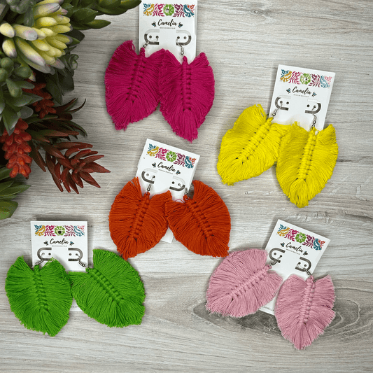 Macrame Feather Earrings Macrame Feather Earrings