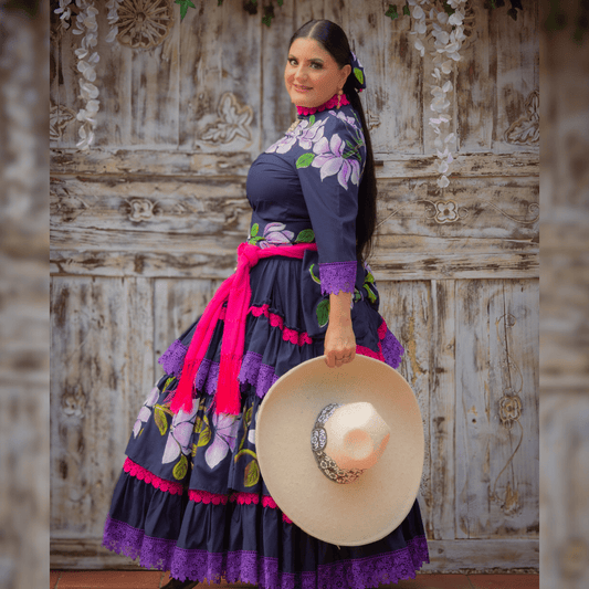 Magnolia Escaramuza Dress - Hand Painted Magnolia Escaramuza Dress - Hand Painted