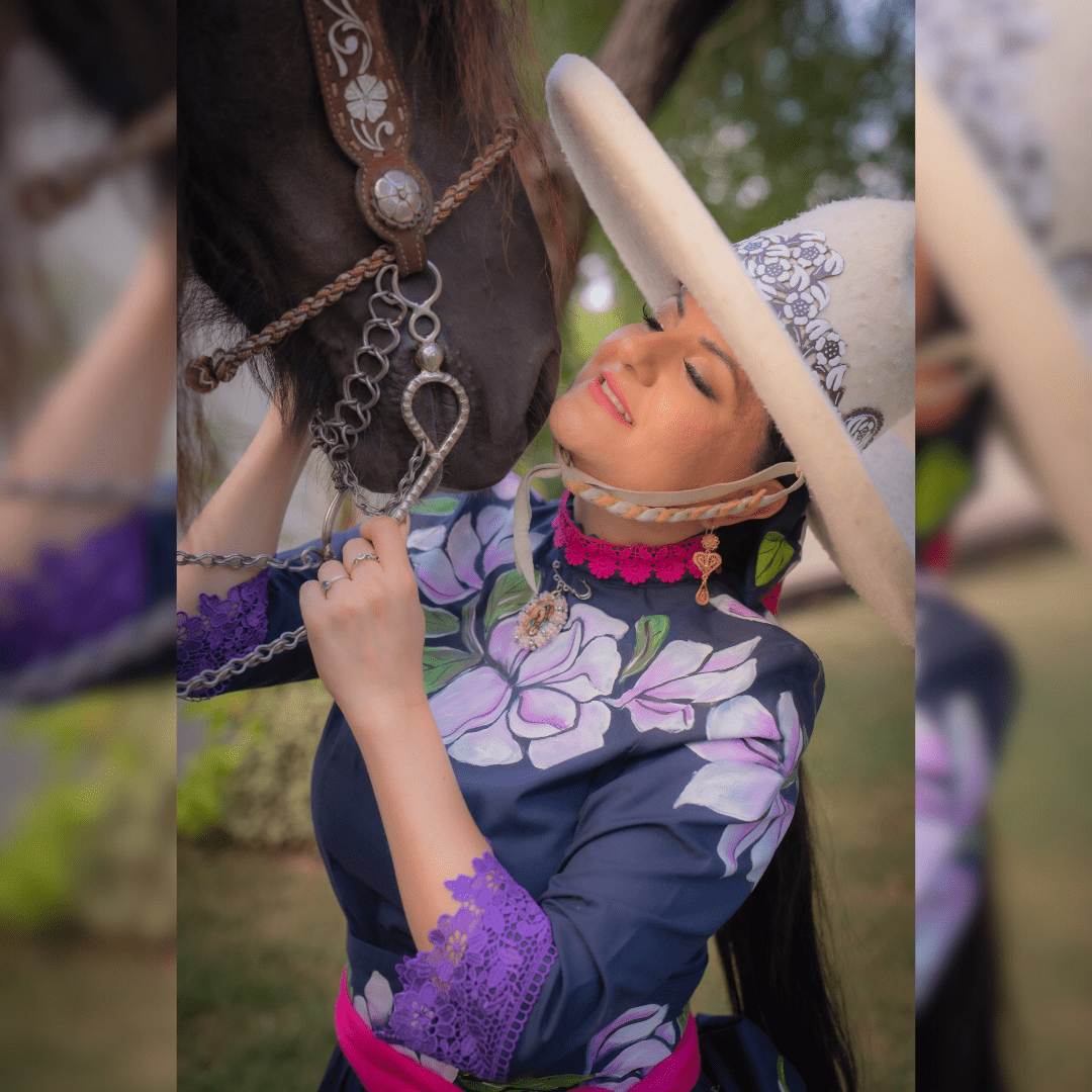 Magnolia Escaramuza Dress - Hand Painted Magnolia Escaramuza Dress - Hand Painted