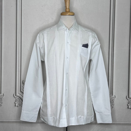 Men's Long Sleeve Linen Guayabera - Roco Men's Long Sleeve Linen Guayabera - Roco