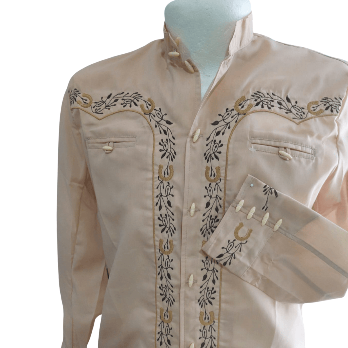 Men's Mexican Western Horse Shoe Charro Shirt Men's Mexican Western Horse Shoe Charro Shirt