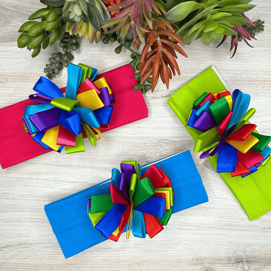 Mexican Baby Headband - Ribbon Flowers