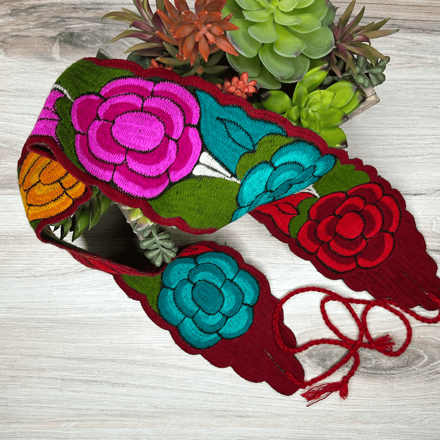 Mexican Embroidered Belt - Zinnia Mexican Embroidered Belt - Zinnia