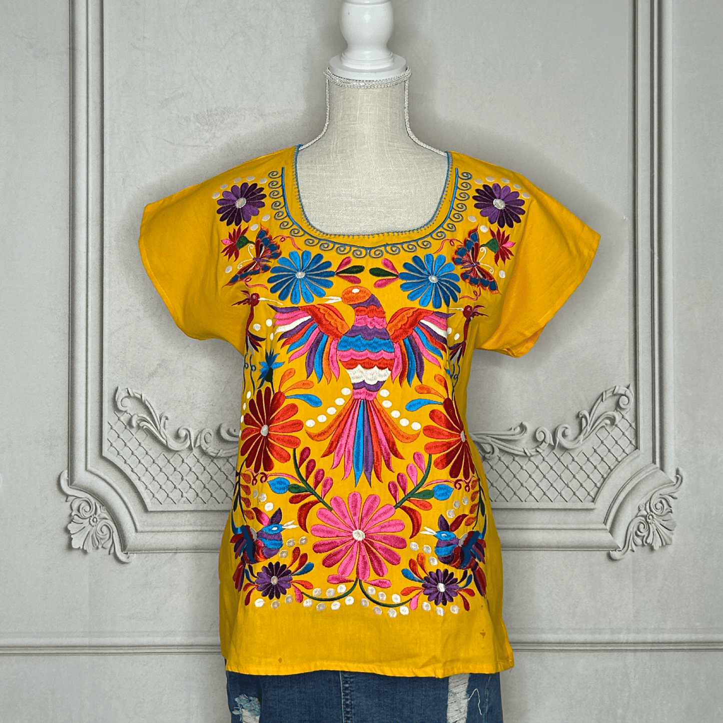 Mexican Embroidered Hummingbird Tunic Mexican Embroidered Hummingbird Tunic