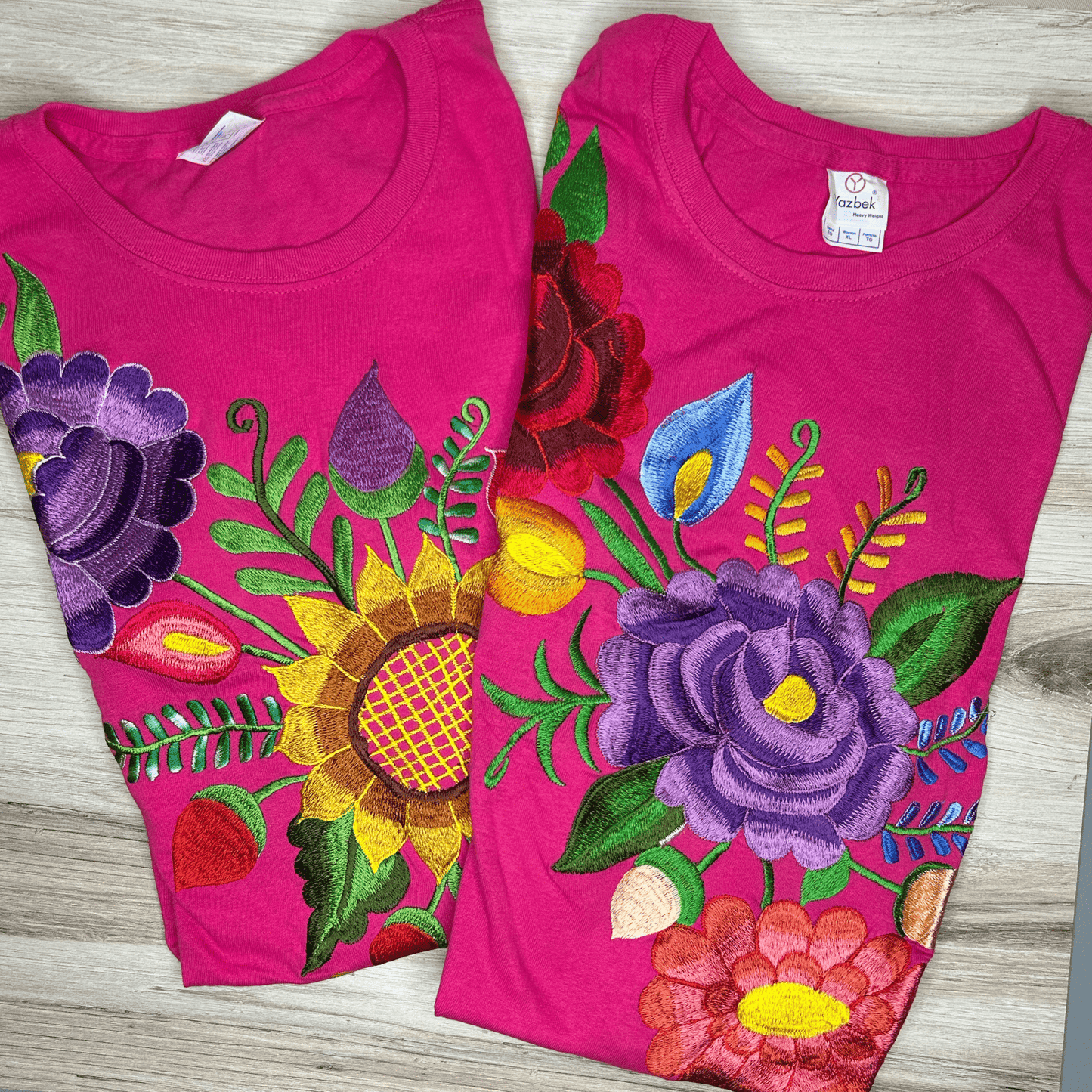 Mexican Embroidered T-Shirt - Zinnia Mexican Embroidered T-Shirt - Zinnia