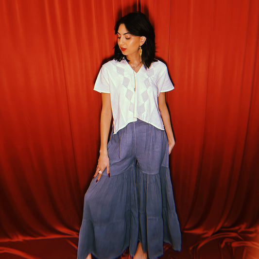 Mexican Gauze Tiered Selena Palazo Pants Mexican Gauze Tiered Selena Palazo Pants