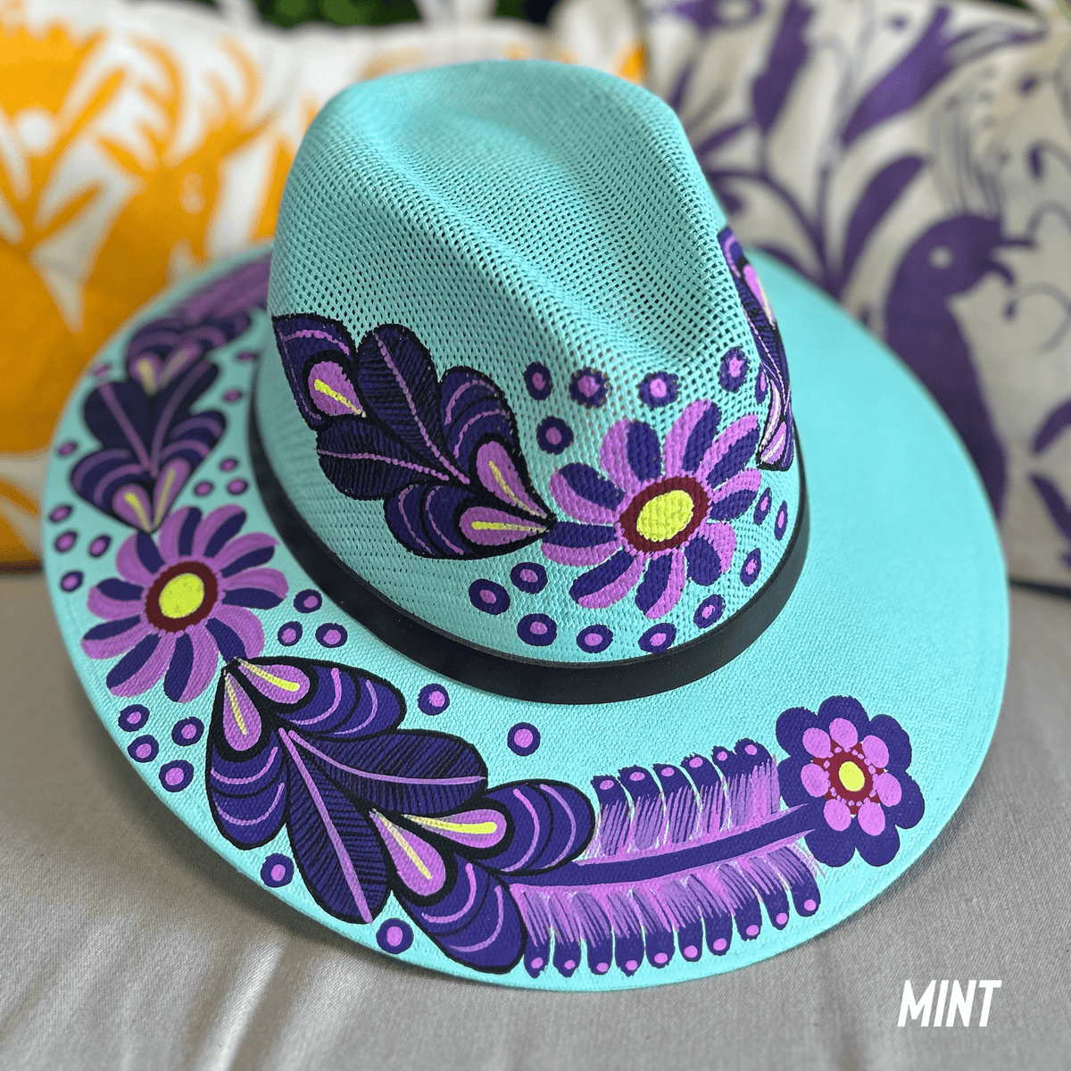 Mexican Hand Painted Sun Hat - Daisy Mexican Hand Painted Sun Hat - Daisy