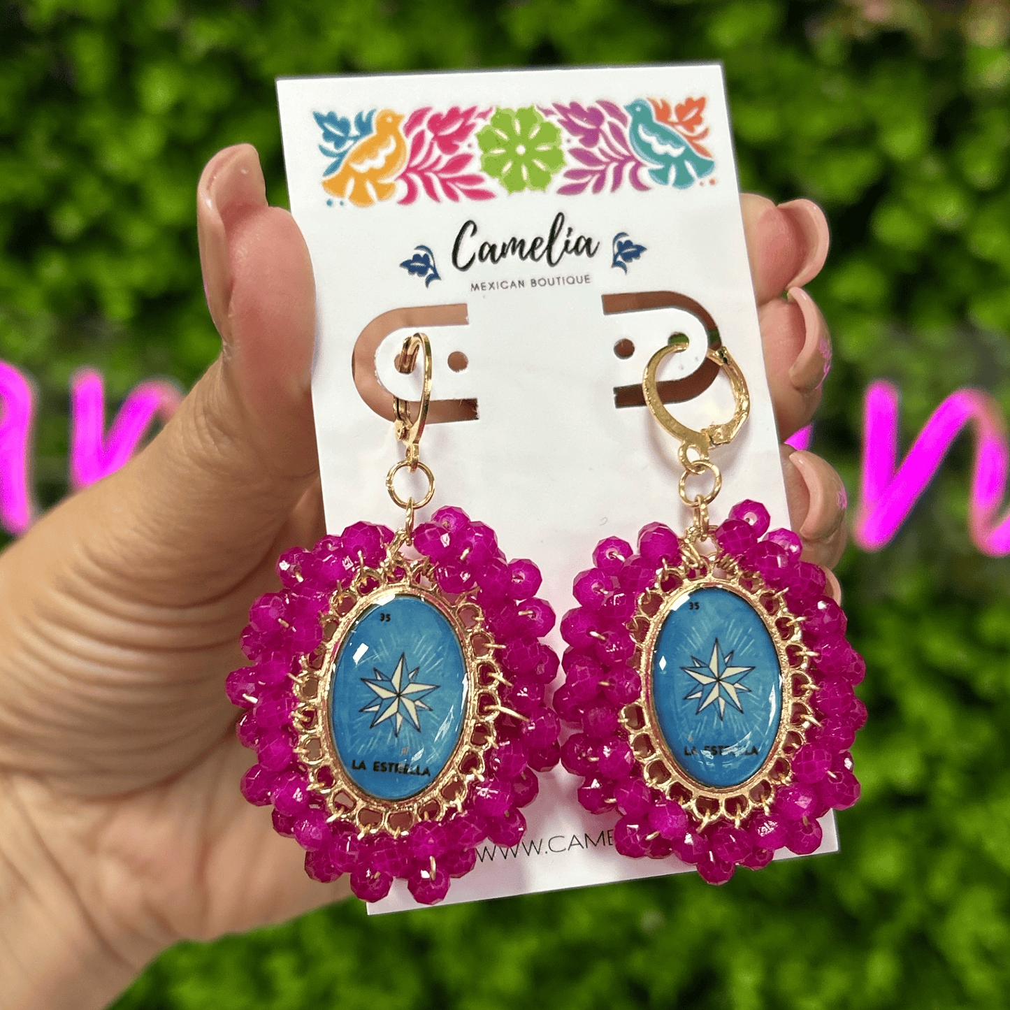 Mexican Loteria Earrings - La Estrella LG Mexican Loteria Earrings - La Estrella LG