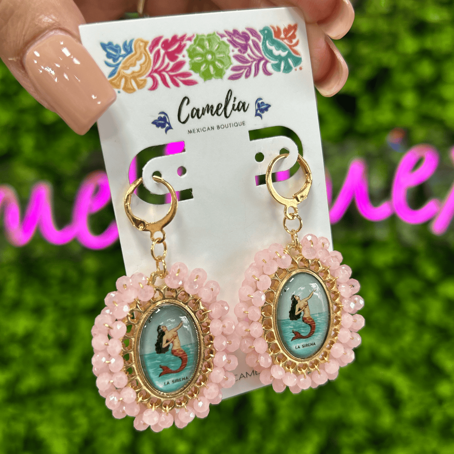 Mexican Loteria Earrings - La Sirena LG Mexican Loteria Earrings - La Sirena LG