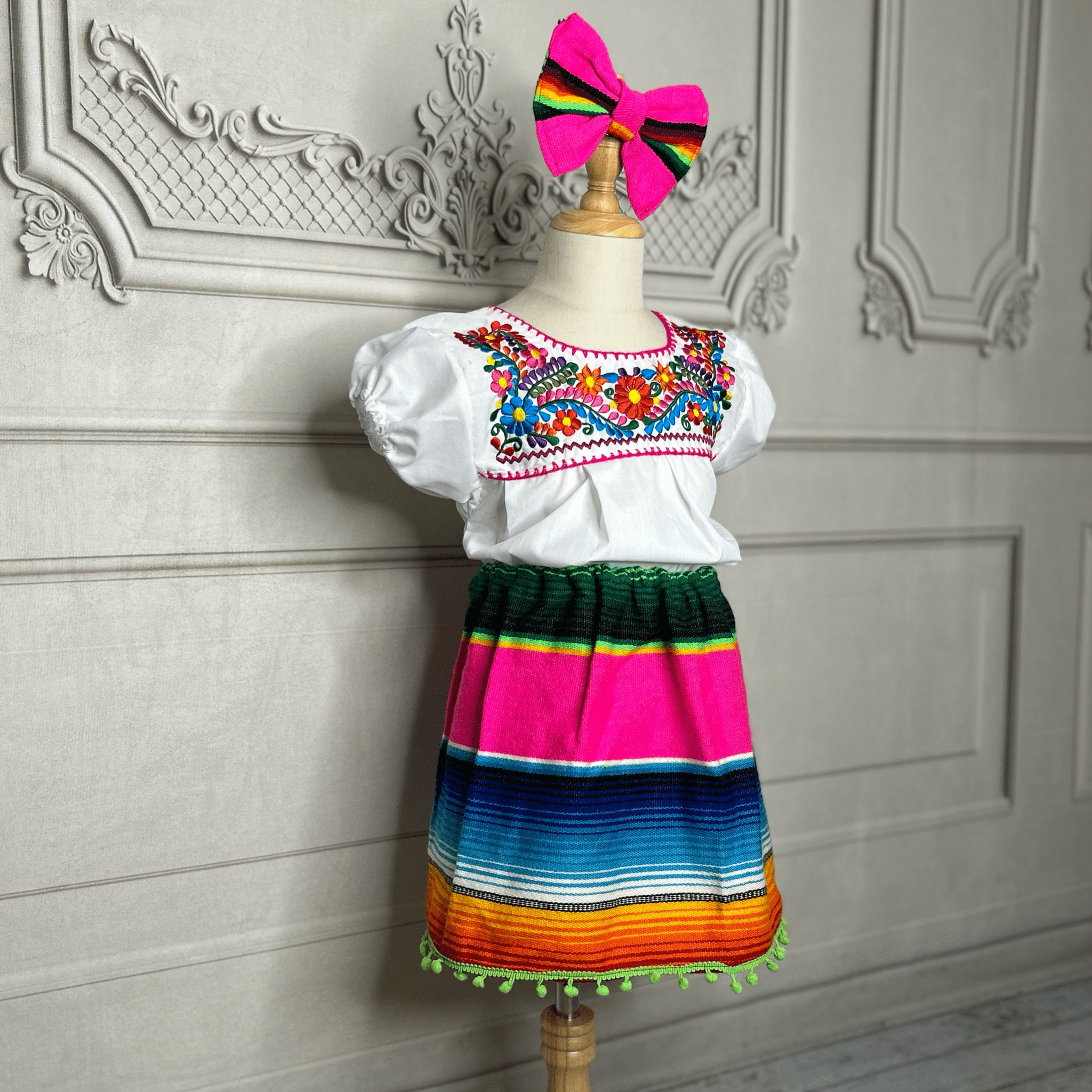 Mexican Sarape Skirt Set Girls – Camelia Mexican Boutique