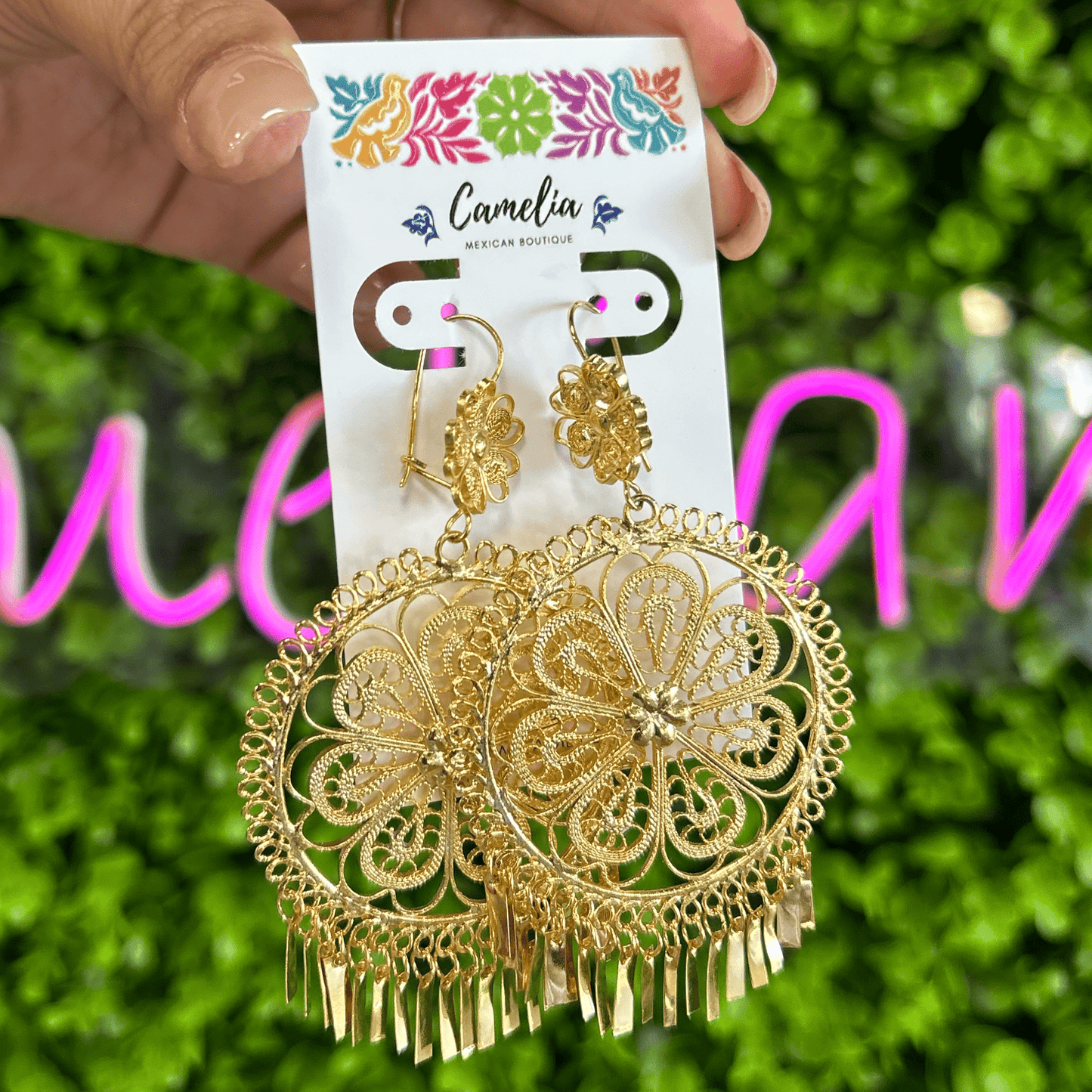 Oaxacan Filigree Earrings - Round- Flower- XLarge Oaxacan Filigree Earrings - Round- Flower- XLarge