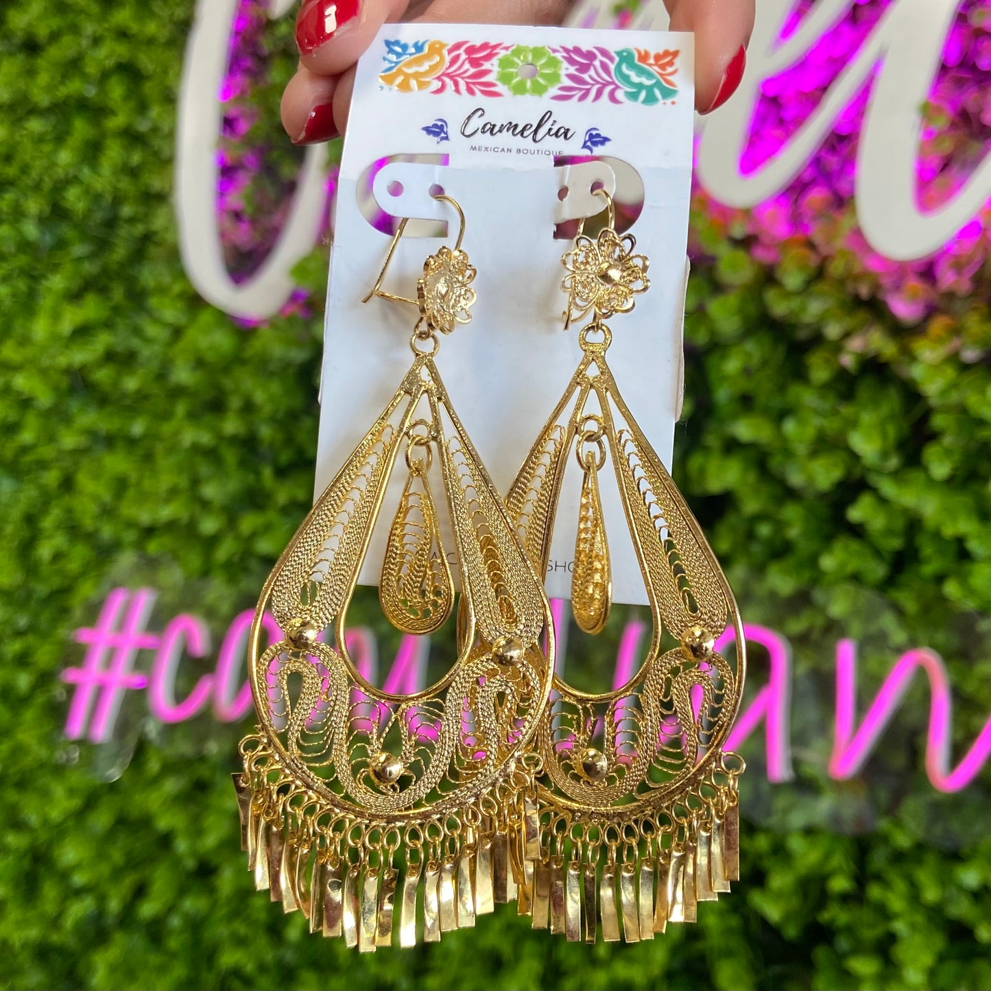 Oaxacan Filigree Earrings - Tear Drop - XLarge Oaxacan Filigree Earrings - Tear Drop - XLarge
