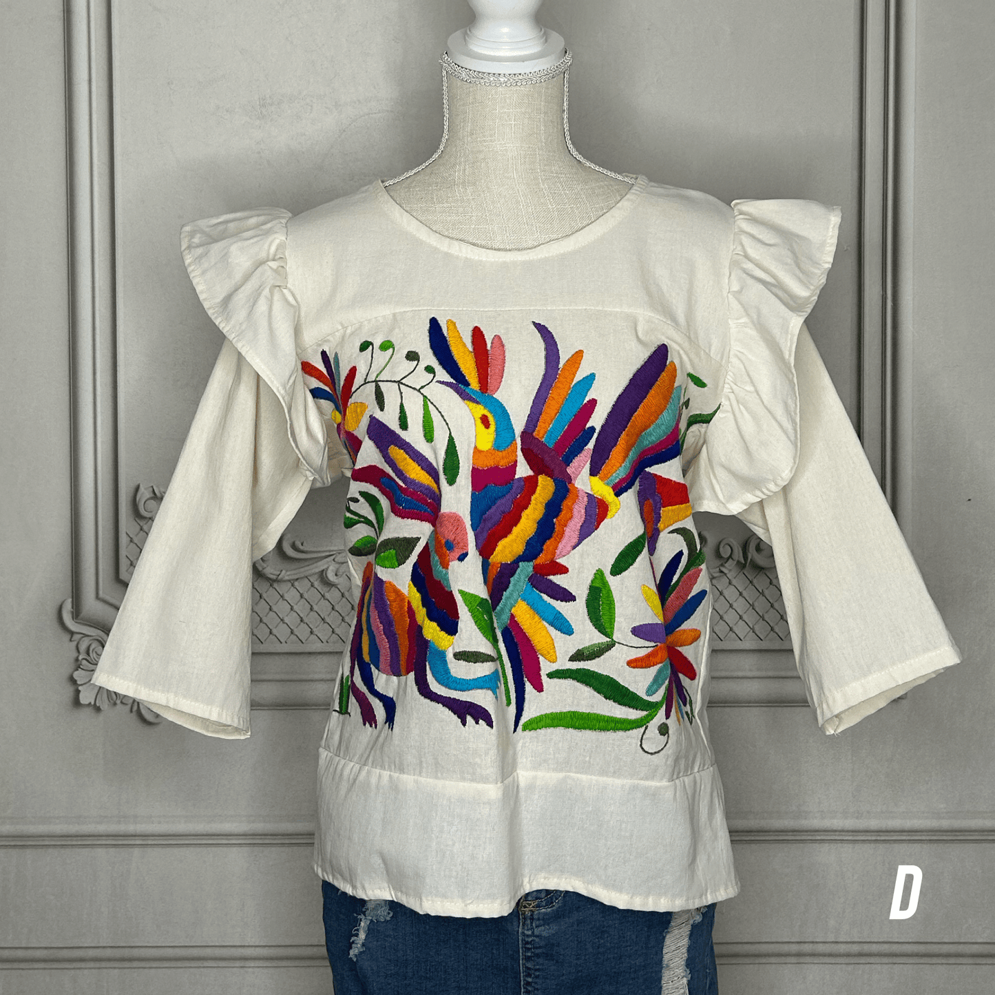 Otomi Butterfly Sleeve Blouse - 3/4 Sleeve Otomi Butterfly Sleeve Blouse - 3/4 Sleeve