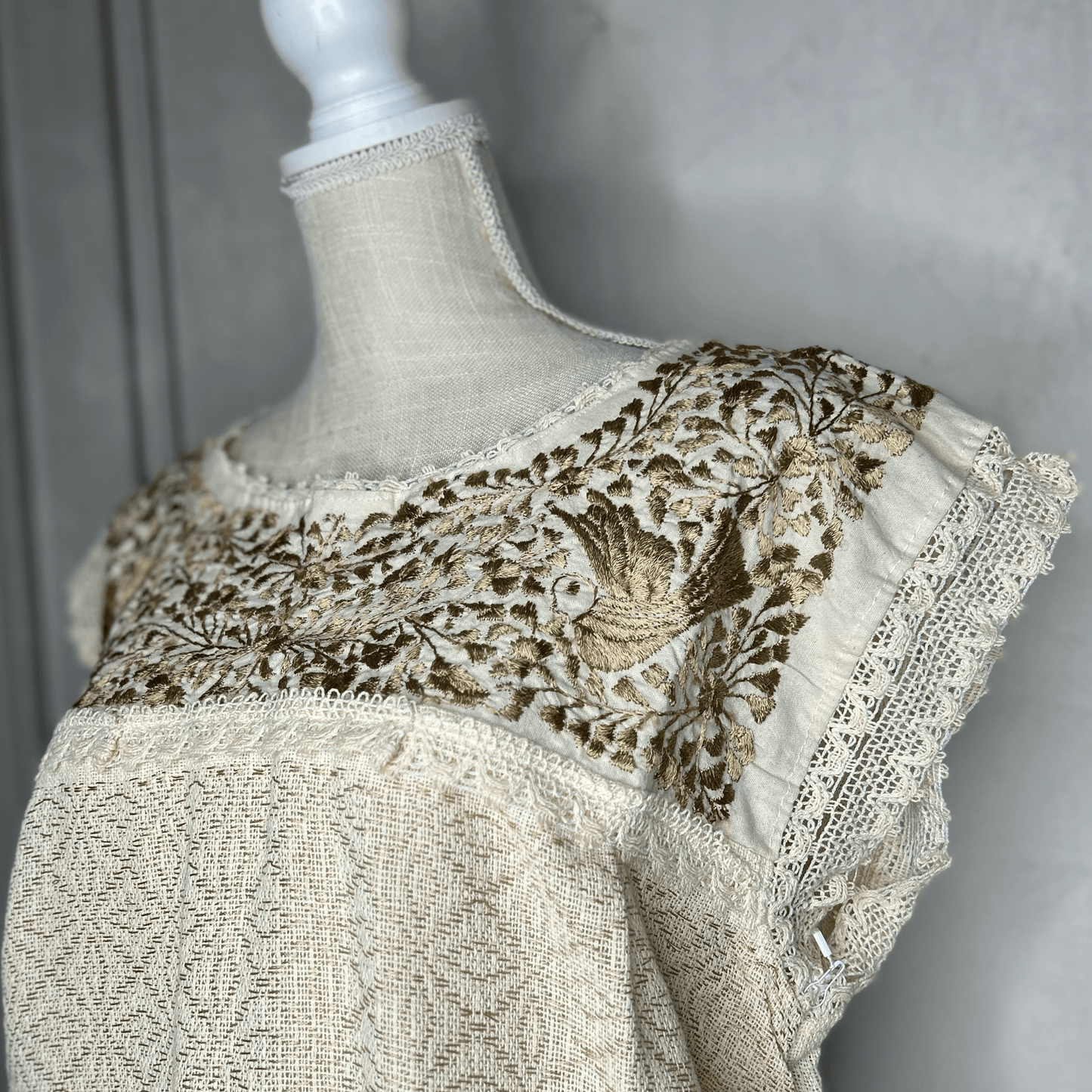 Paloma Loomed Mexican Blouse - Gold Paloma Loomed Mexican Blouse - Gold