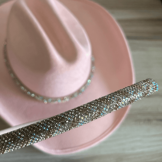 Rhinestone Bling Hat Band - Rose Gold 2 Rhinestone Bling Hat Band - Rose Gold 2