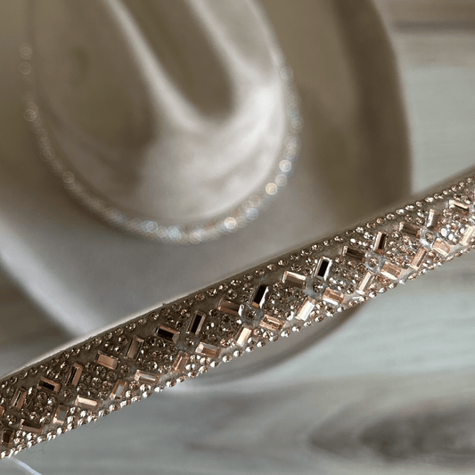 Rhinestone Bling Hat Band - Rose Gold 3 Rhinestone Bling Hat Band - Rose Gold 3