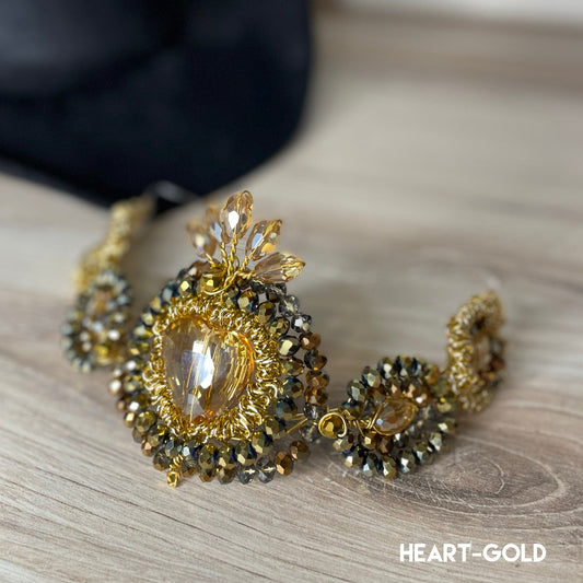 Rhinestone Heart Hat Band