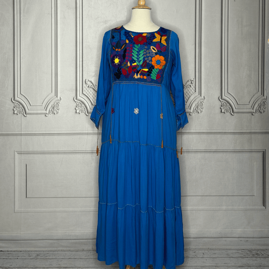 Rococo 3/4 Sleeve Tiered Maxi Dress - Plus Rococo 3/4 Sleeve Tiered Maxi Dress - Plus