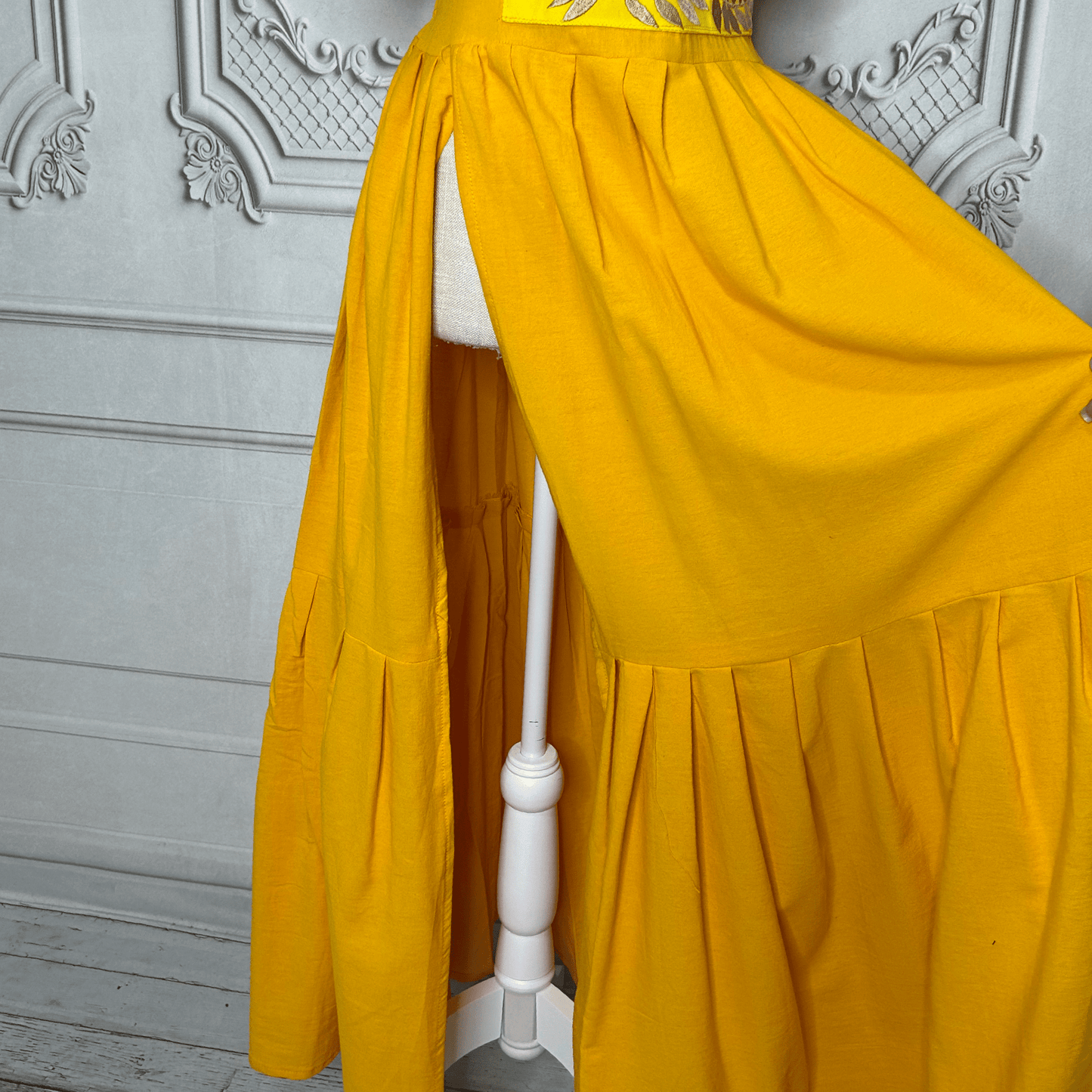 Rococo Butterfly Sleeve Midi Dress - Gold Rococo Butterfly Sleeve Midi Dress - Gold