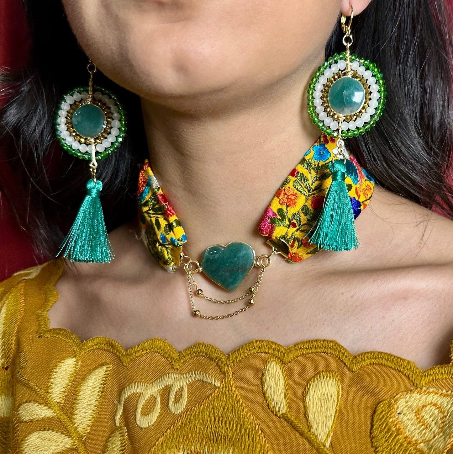 Sacred Crystal Earrings with Tassels Sacred Crystal Earrings with Tassels