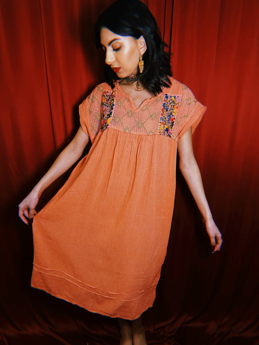 San Antonino Embroidered Lace Neck Dress San Antonino Embroidered Lace Neck Dress
