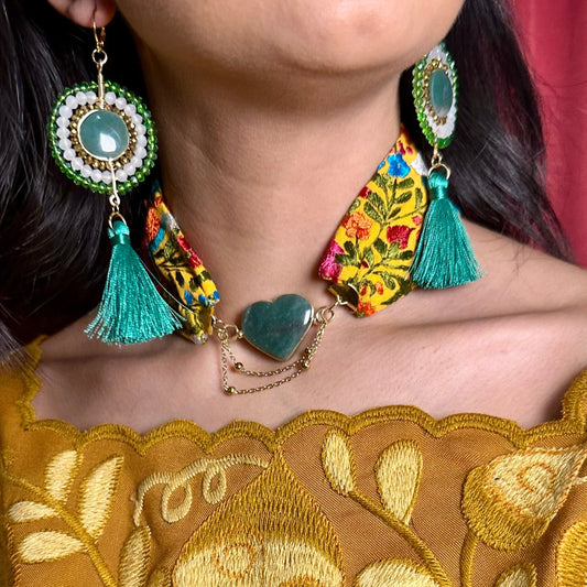 San Antonino Jade Crystal Choker - Heart Shaped San Antonino Jade Crystal Choker - Heart Shaped