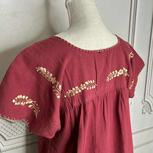 San Antonino Mexican Blouse - Sandrita Maroon San Antonino Mexican Blouse - Sandrita Maroon