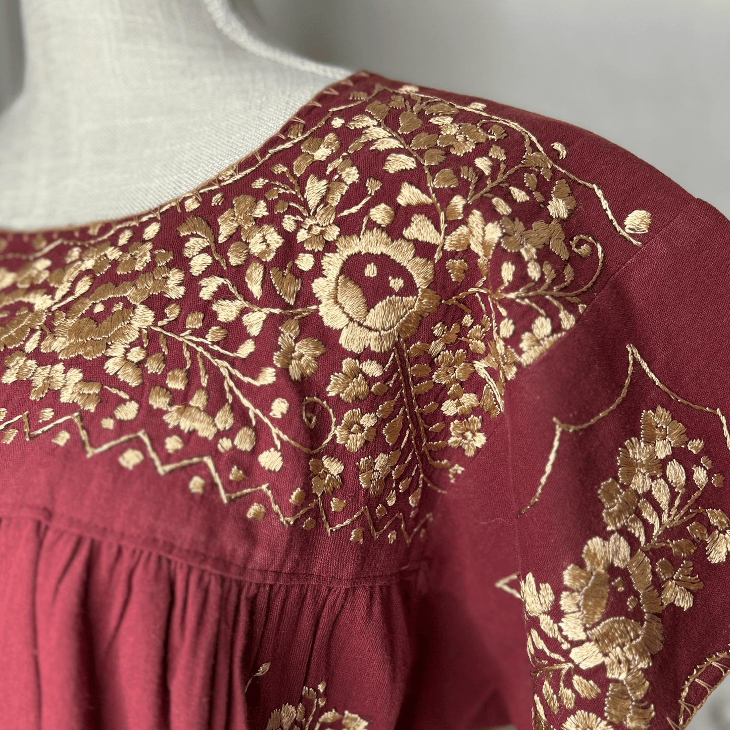 San Antonino Mexican Blouse - Sandrita Maroon San Antonino Mexican Blouse - Sandrita Maroon