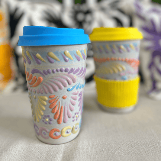 Talavera Tumbler Mug - Pastel Multi Talavera Tumbler Mug - Pastel Multi