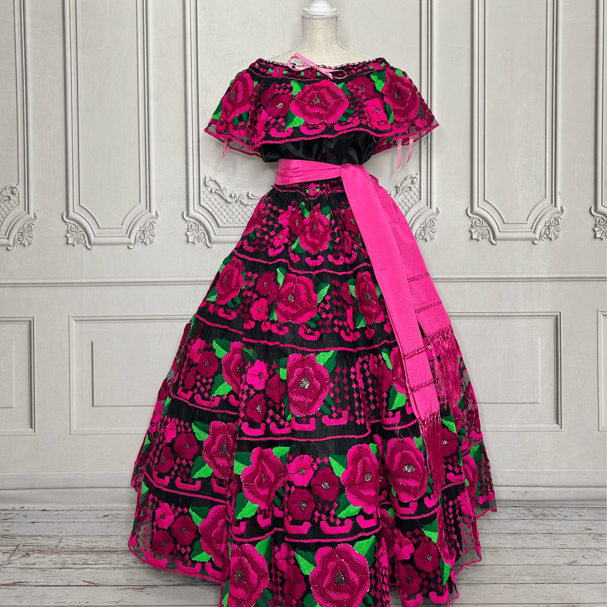 Traditional Chiapas de Corzo Dress Adult Pink – Camelia