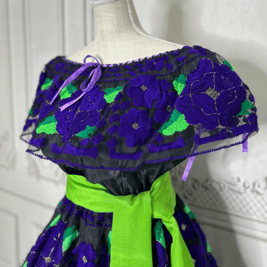 Traditional Chiapas de Corzo Dress - Adult - Purple Traditional Chiapas de Corzo Dress - Adult - Purple