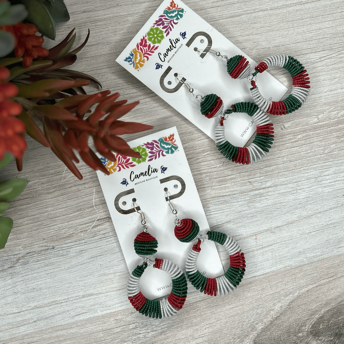 Tri-Color Mexican Hoop Earrings Tri-Color Mexican Hoop Earrings