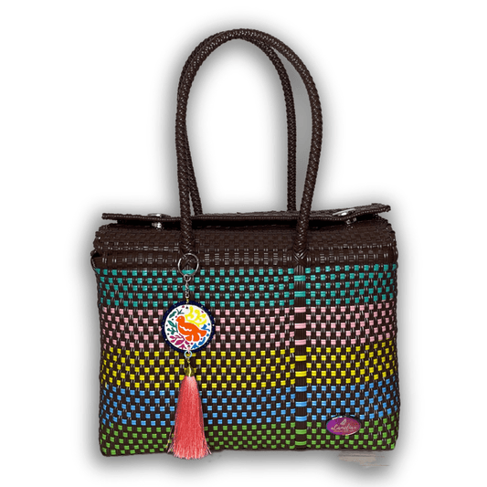 Upcycled Handwoven Basket Small - Chocolate